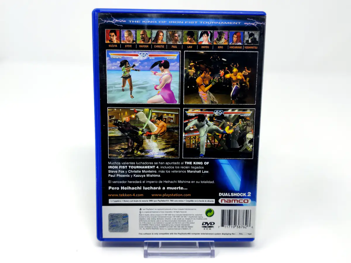 Parte trasera de Tekken 4 (ESP) para PlayStation 2, edición PAL España