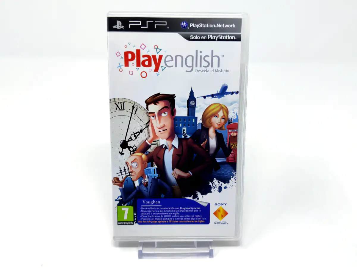 Portada de PlayEnglish: Desvela el Misterio (ESP) para PSP, edición PAL España, de segunda mano