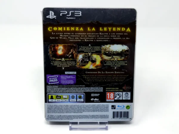 Parte trasera de God of War: Ascension (ESP) (Steelbook) para PlayStation 3, edición PAL España