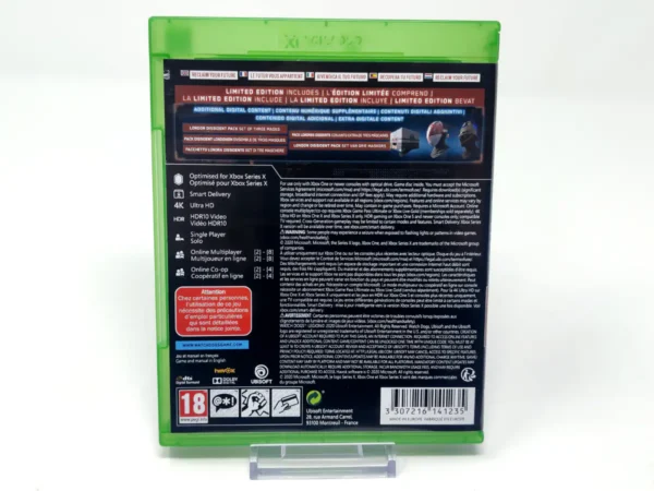 Parte trasera de Watch Dogs: Legion (Limited Edition) (ESP) para XBOX One / Series X/S, edición PAL España