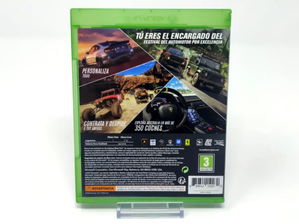 Parte trasera de Forza Horizon 3 (ESP) para XBOX One / Series X/S, edición PAL España