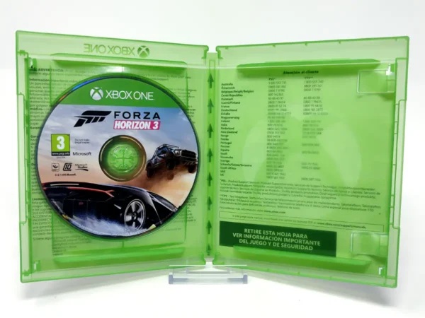 Interior del juego Forza Horizon 3 (ESP) para XBOX One / Series X/S con disco y manual
