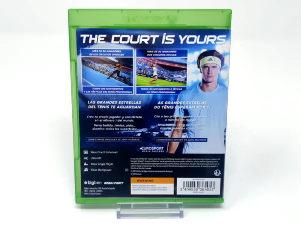 Parte trasera de Tennis World Tour (ESP) para XBOX One / Series X/S, edición PAL España