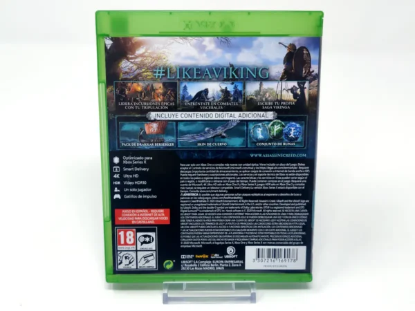 Parte trasera de Assassin's Creed: Valhalla (Drakkar Edition) (ESP) para XBOX One / Series X/S, edición PAL España