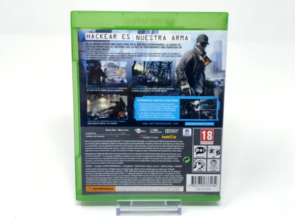 Parte trasera de Watch_Dogs (ESP) para XBOX One / Series X/S, edición PAL España