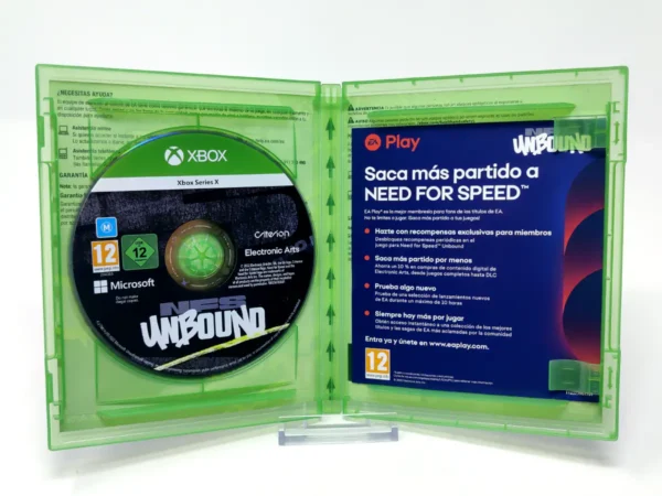Interior del juego Need for Speed: Unbound (ESP) para XBOX One / Series X/S con disco y manual