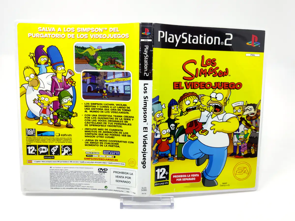 Los Simpson: El Videojuego (ESP) (v2) (Carátula) para PlayStation 2, edición PAL España, de segunda mano