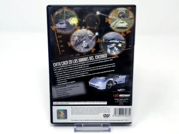Parte trasera de SpyHunter (ESP) para PlayStation 2, edición PAL España