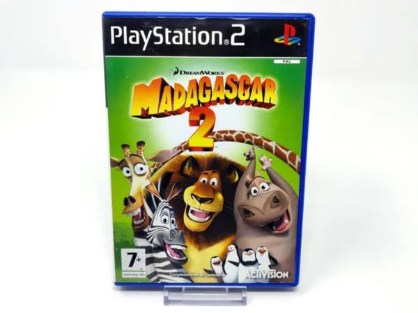 Portada de Madagascar 2 (ESP) para PlayStation 2, edición PAL España, de segunda mano