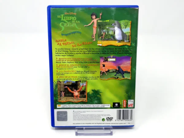 Parte trasera de Walt Disney's El Libro de la Selva: Muévete con Ritmo (ESP) para PlayStation 2, edición PAL España