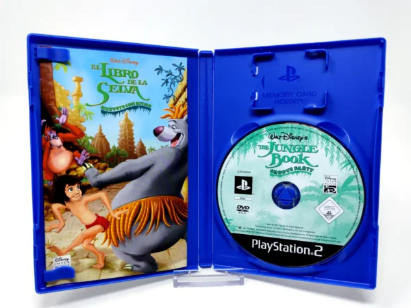 Interior del juego Walt Disney's El Libro de la Selva: Muévete con Ritmo (ESP) para PlayStation 2 con disco y manual