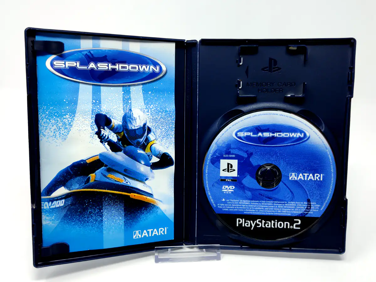 Interior del juego Splashdown (ESP) para PlayStation 2 con disco y manual