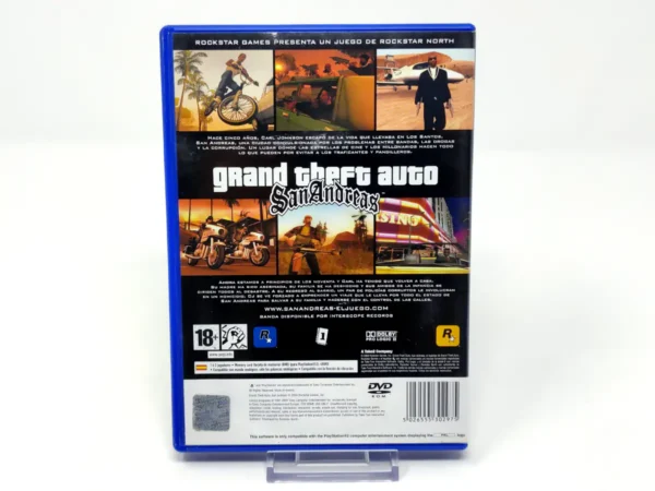 Parte trasera de Grand Theft Auto: San Andreas (ESP) (Con Mapa) para PlayStation 2, edición PAL España
