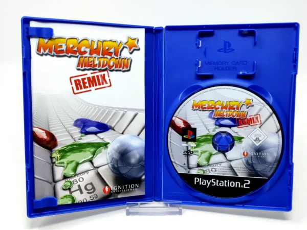 Interior del juego Mercury Meltdown Remix (ESP) para PlayStation 2 con disco y manual