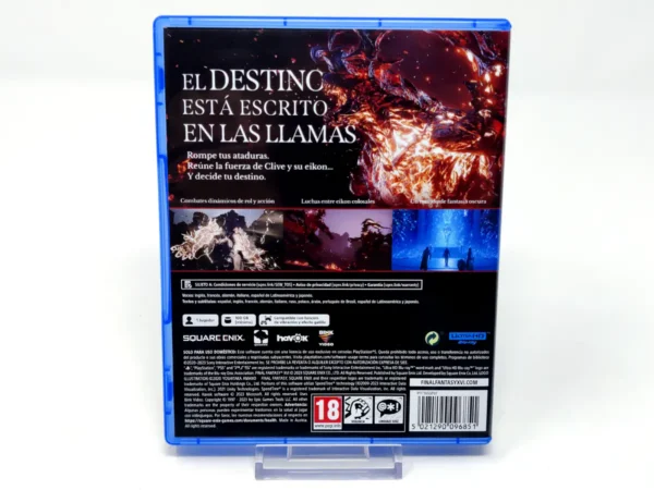 Parte trasera de Final Fantasy XVI (ESP) para PlayStation 5, edición PAL España