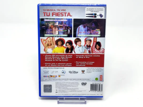 Parte trasera de Disney Sing It: High School Musical 3: Fin de curso (ESP) (Precintado) para PlayStation 2, edición PAL España
