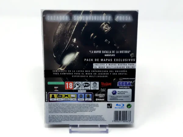 Parte trasera de Aliens vs. Predator (ESP) (Steelbook) para PlayStation 3, edición PAL España