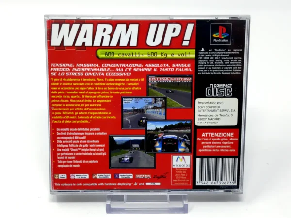 Parte trasera de Warm Up! (ITA) para PlayStation, edición PAL Italia