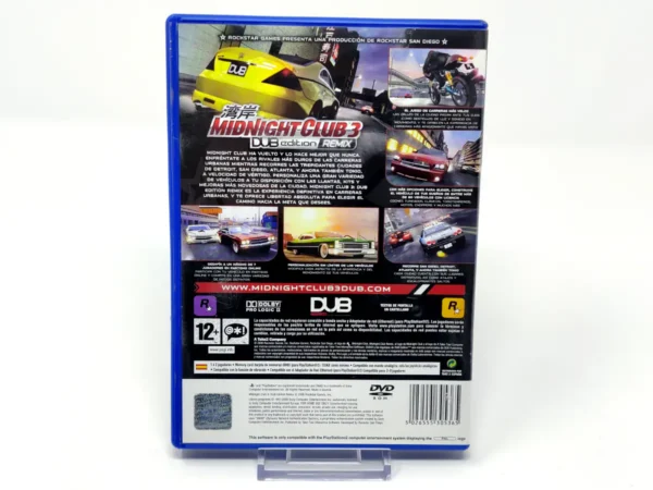 Parte trasera de Midnight Club 3: DUB Edition Remix (ESP) (Rebajado) para PlayStation 2, edición PAL España