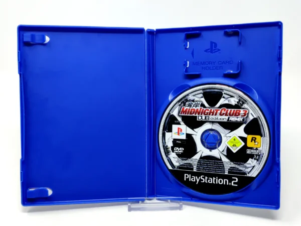Interior del juego Midnight Club 3: DUB Edition Remix (ESP) (Rebajado) para PlayStation 2 con disco y manual