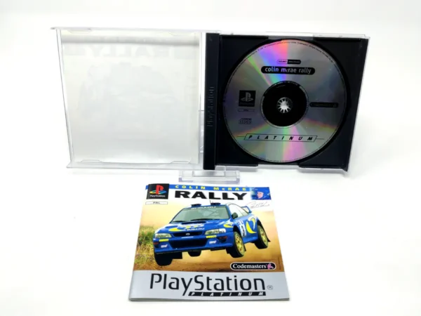 Interior del juego Colin McRae Rally (ESP) (Platinum) para PlayStation con disco y manual