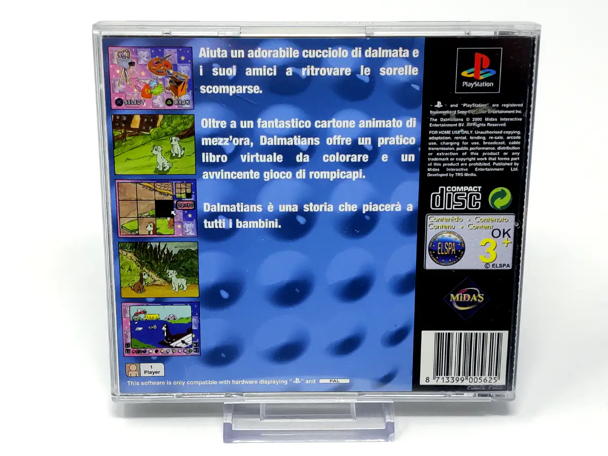 Parte trasera de The Dalmatians (FRA) (Value Series) para PlayStation, edición PAL Francia