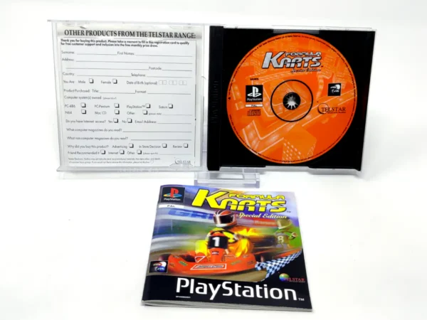 Interior del juego Formula Karts (Special Edition) (ESP) para PlayStation con disco y manual