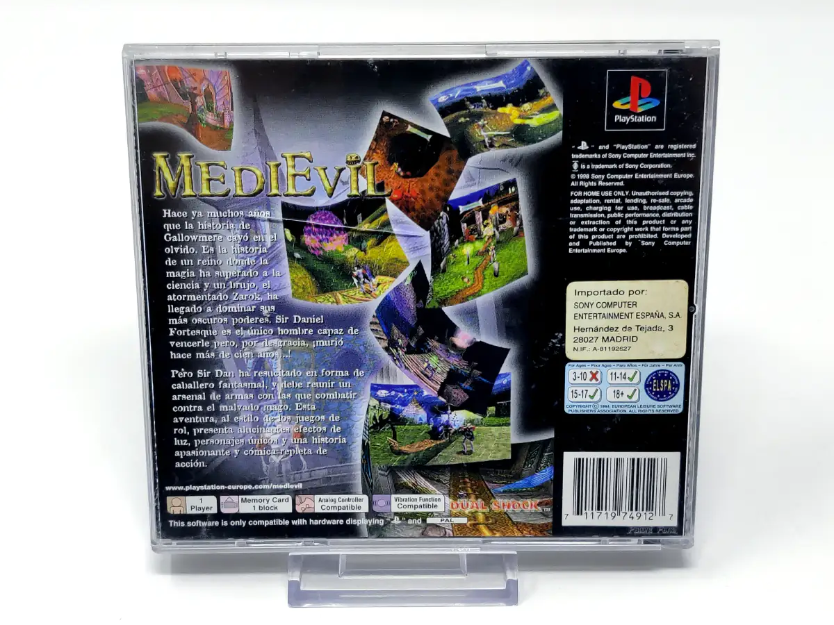 Parte trasera de MediEvil (ESP) (Rebajado) para PlayStation, edición PAL España
