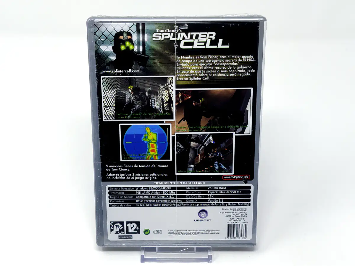 Parte trasera de Tom Clancy's Splinter Cell (ESP) (Precintado) para PC, edición PAL España