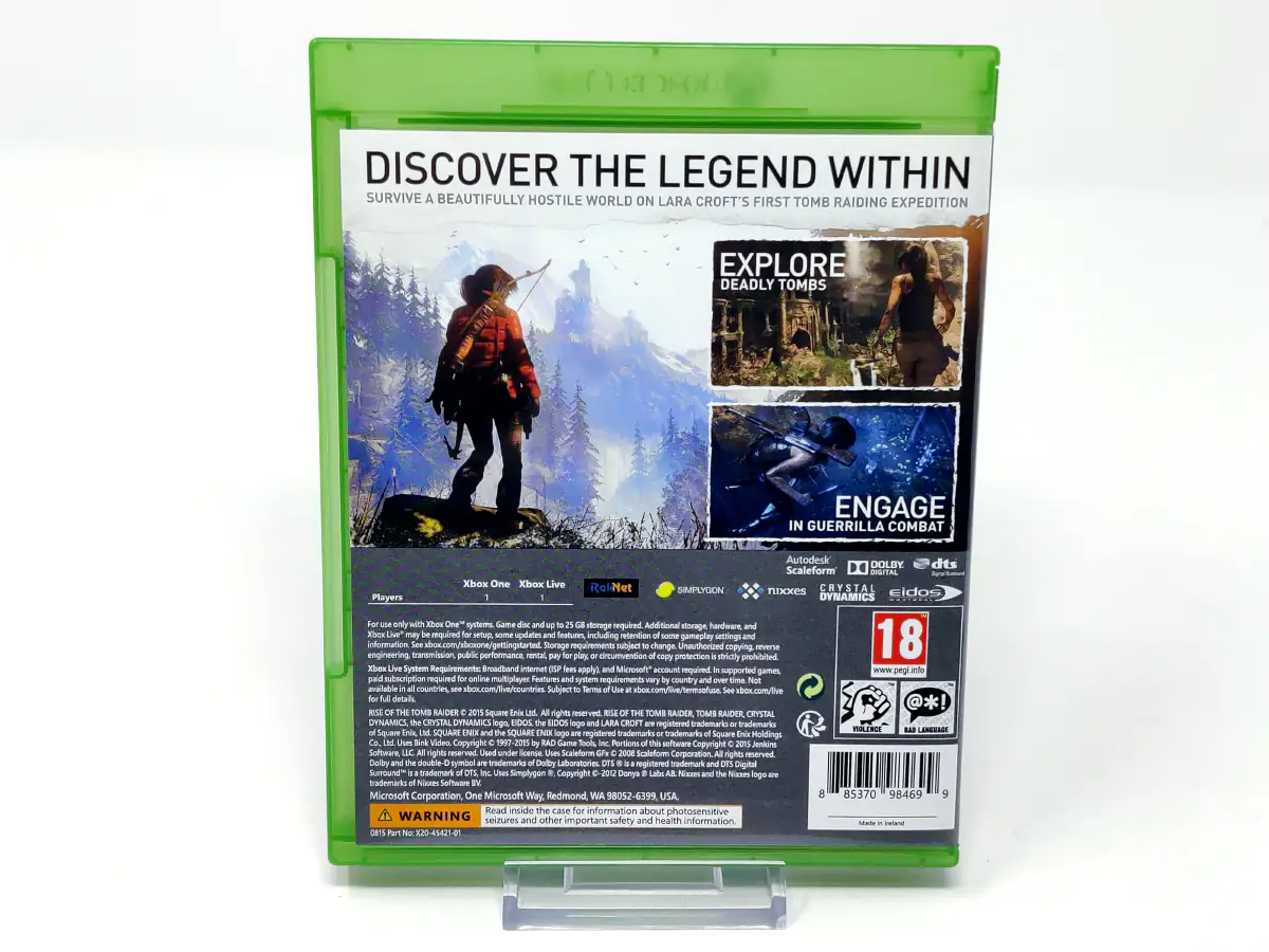 Interior del juego Rise of the Tomb Raider (Steelbook) (UK) para XBOX One / Series X/S con disco y manual
