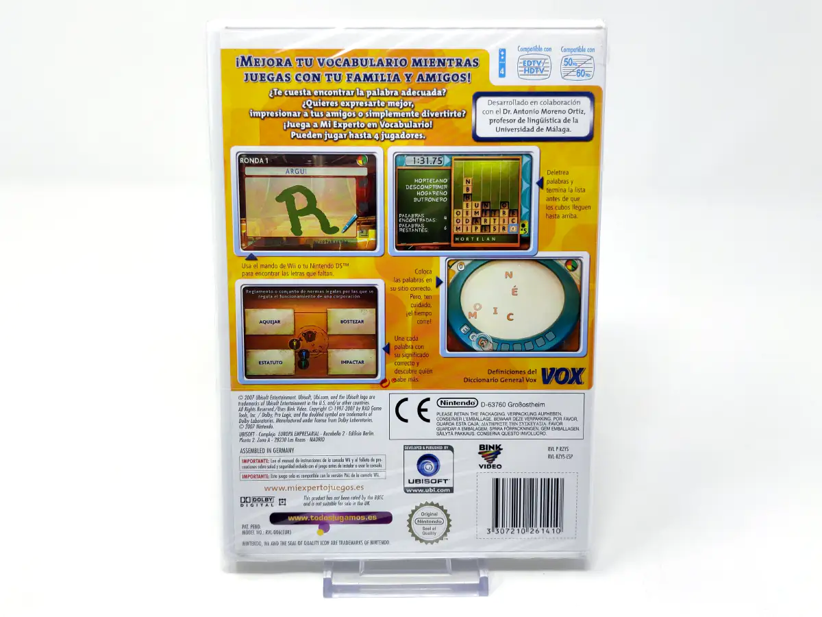 Parte trasera de Mi Experto en Vocabulario (ESP) (Precintado) para Nintendo Wii, edición PAL España