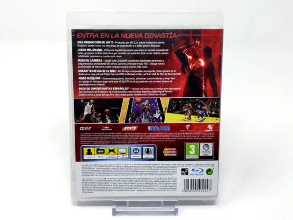 Parte trasera de NBA 2K13 (ESP) para PlayStation 3, edición PAL España