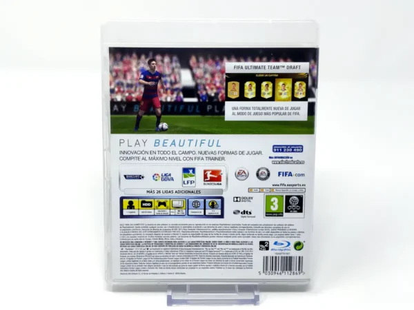 Parte trasera de FIFA 16 (ESP) (Rebajado) para PlayStation 3, edición PAL España