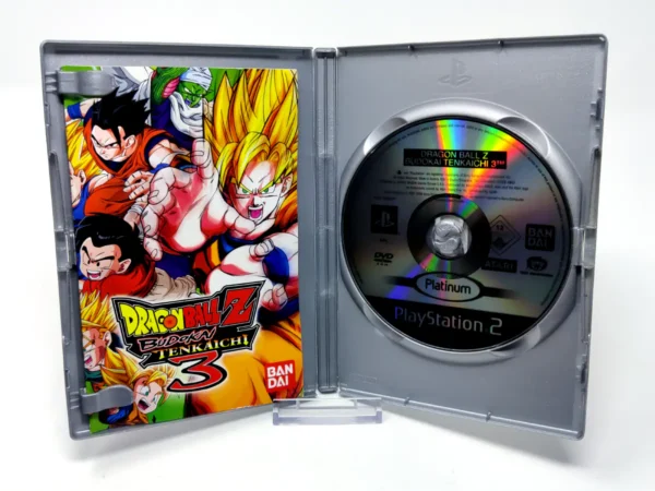 Interior del juego Dragon Ball Z: Budokai Tenkaichi 3 (ESP) (Platinum) (Rebajado) para PlayStation 2 con disco y manual
