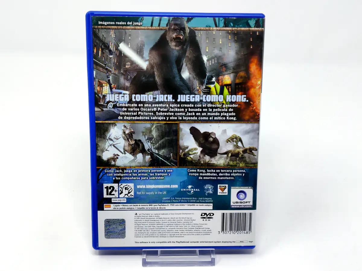 Parte trasera de Peter Jackson's King Kong: The Official Game of the Movie (ESP) para PlayStation 2, edición PAL España