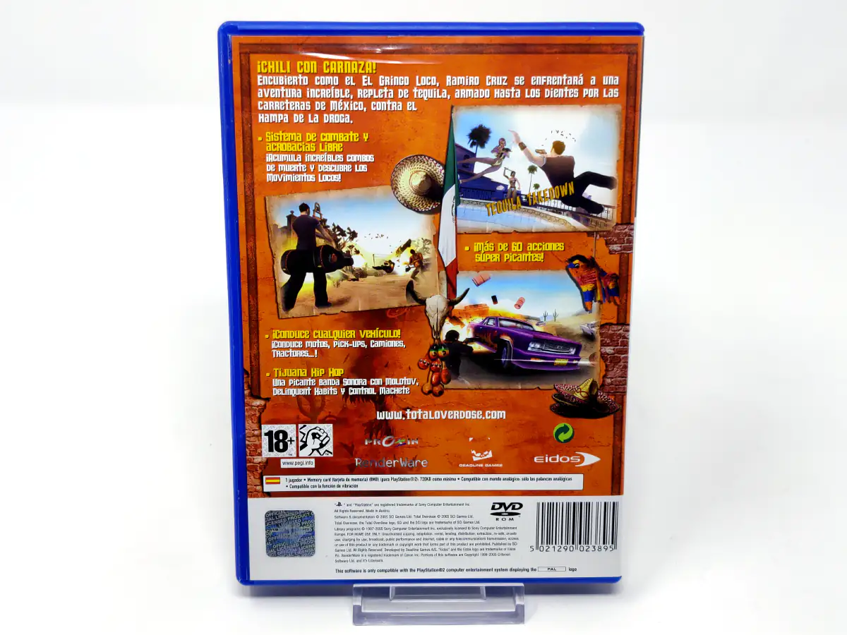 Parte trasera de Total Overdose (ESP) para PlayStation 2, edición PAL España