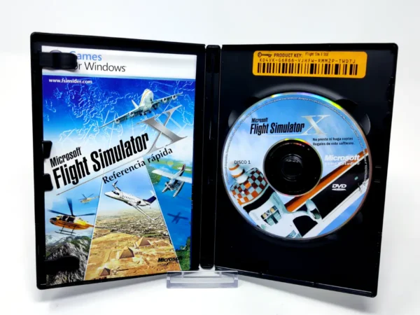 Interior del juego Microsoft Flight Simulator X (ESP) para PC con disco y manual