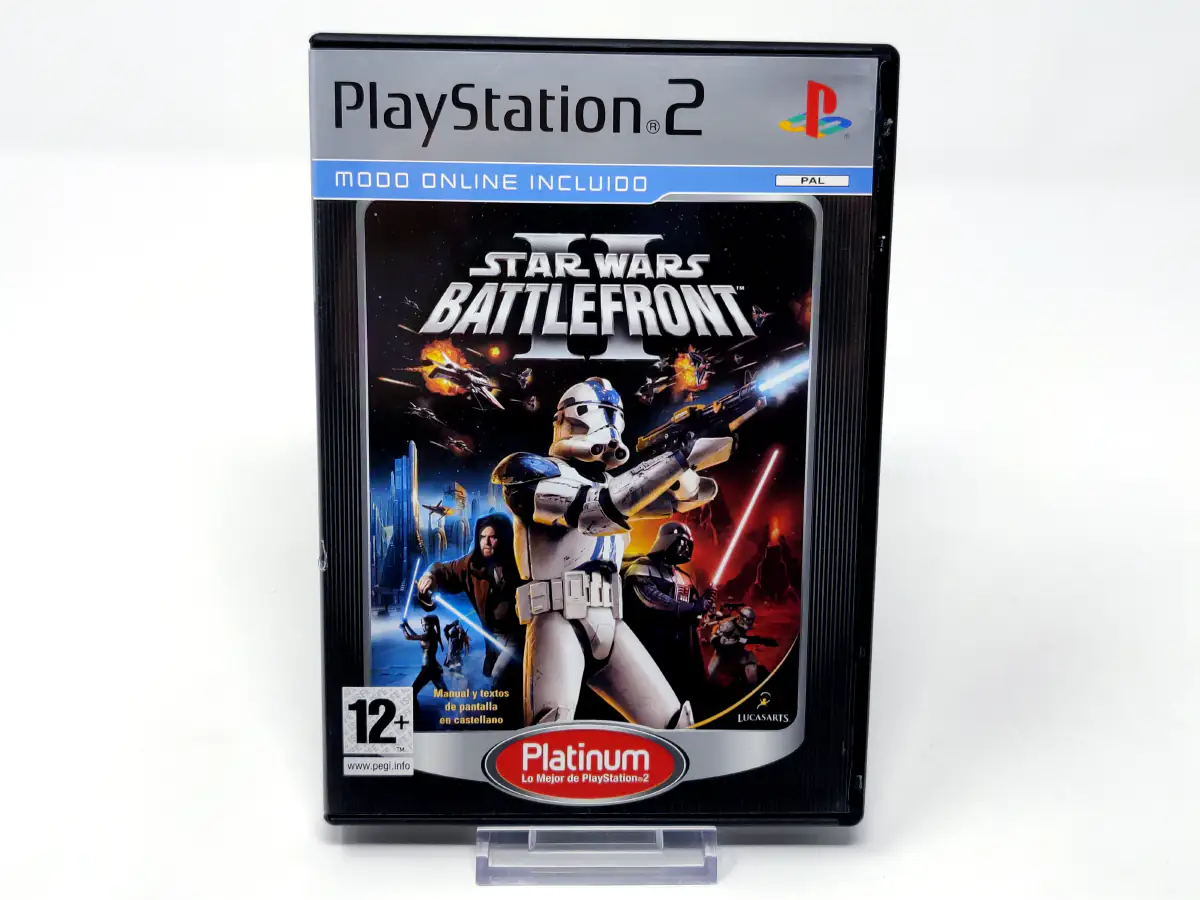 Portada de Star Wars: Battlefront II (ESP) (Platinum) (Rebajado) para PlayStation 2, edición PAL España, de segunda mano