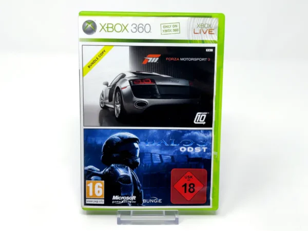 Portada de Forza Motorsport 3 + Halo 3: ODST (EUR) (Promo) para XBOX 360, edición PAL EUR, de segunda mano