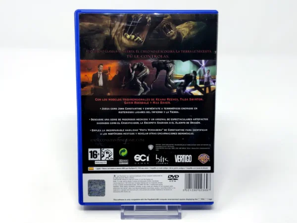 Parte trasera de Constantine (ESP) para PlayStation 2, edición PAL España