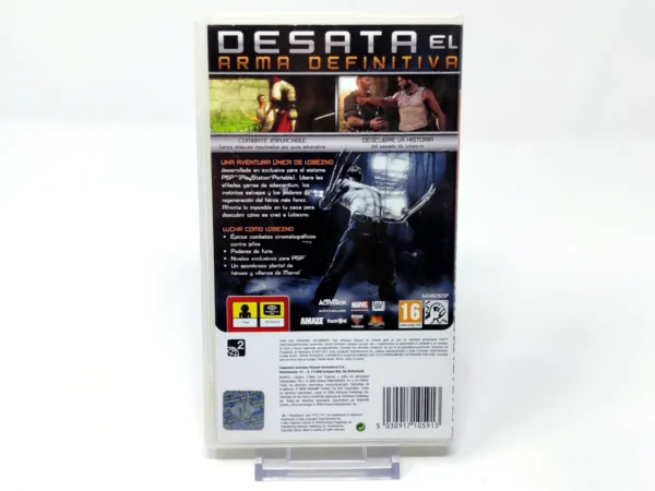 Parte trasera de X-Men Orígenes: Lobezno (ESP) (Essentials) (Rebajado) para PSP, edición PAL España