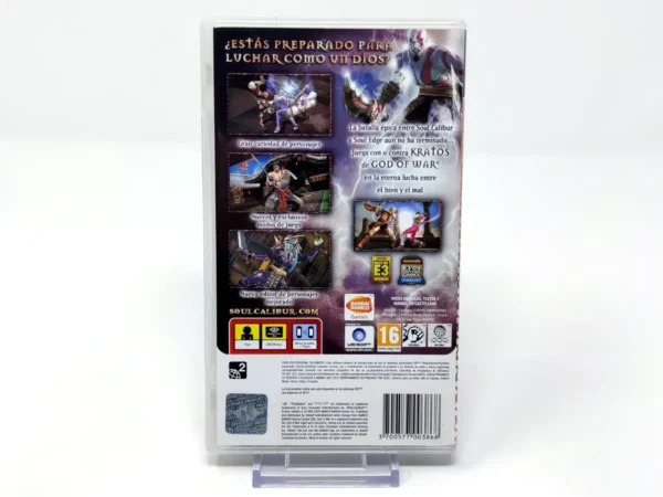 Parte trasera de Soulcalibur: Broken Destiny (ESP) (Essentials) para PSP, edición PAL España