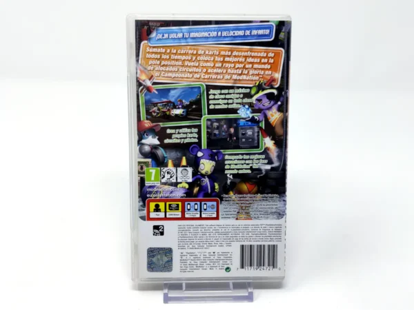 Parte trasera de ModNation Racers (ESP) (Essentials) para PSP, edición PAL España