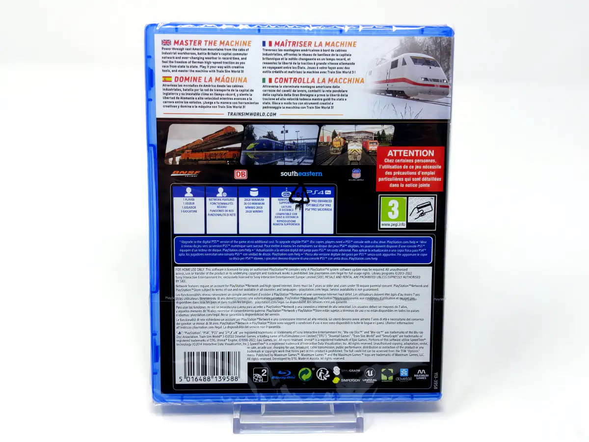 Parte trasera de Train Sim World 3 (ESP) (Precintado) para PlayStation 4, edición PAL España