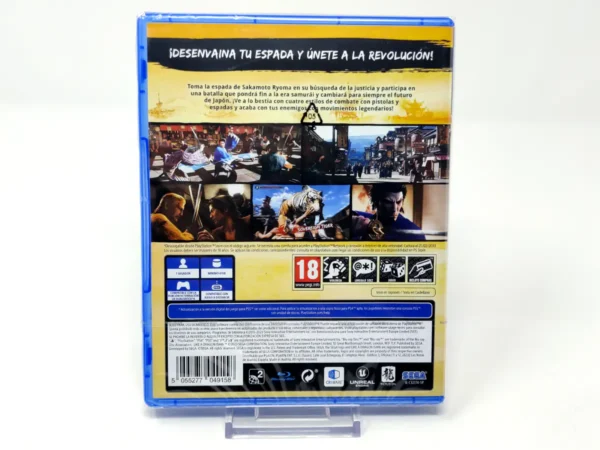 Parte trasera de Like a Dragon: Ishin! (ESP) (Precintado) para PlayStation 4, edición PAL España
