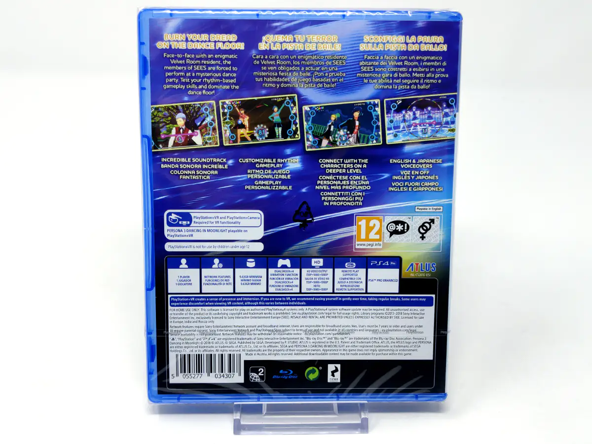 Parte trasera de Persona 3: Dancing in Moonlight (ESP) (Precintado) para PlayStation 4, edición PAL España