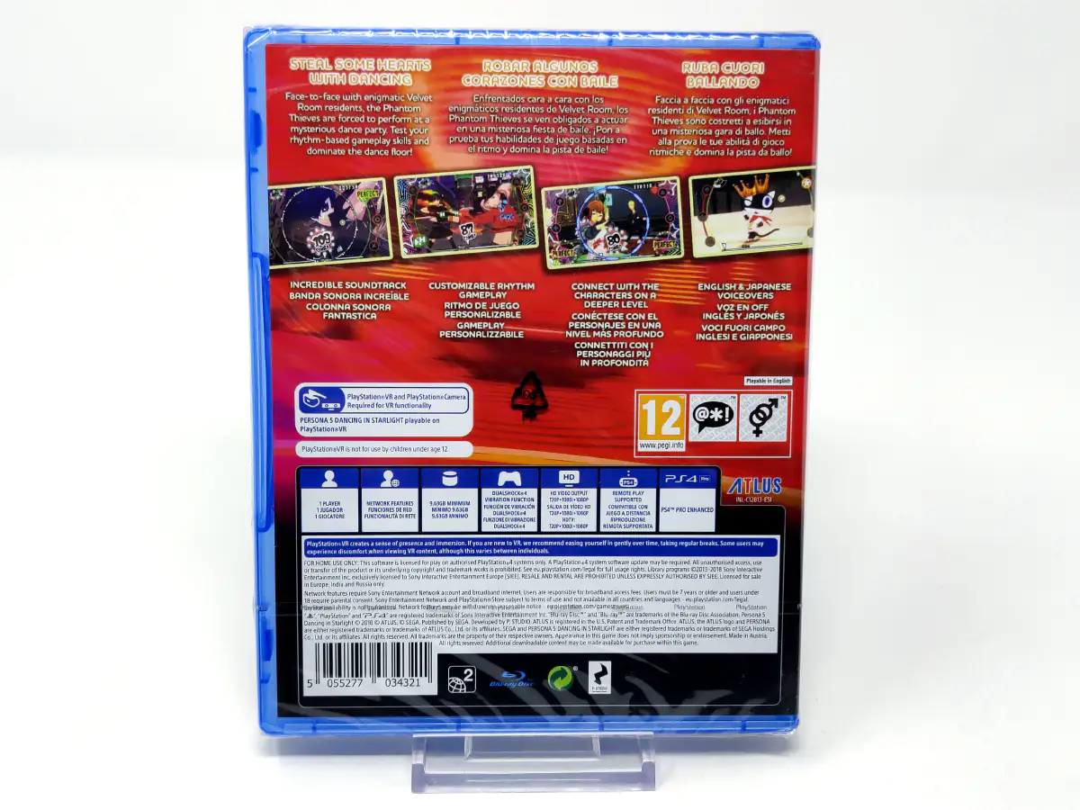 Parte trasera de Persona 5: Dancing in Starlight (ESP) (Precintado) para PlayStation 4, edición PAL España