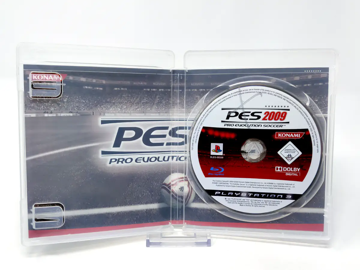 Interior del juego Pro Evolution Soccer 2009 (ESP) (Rebajado) para PlayStation 3 con disco y manual