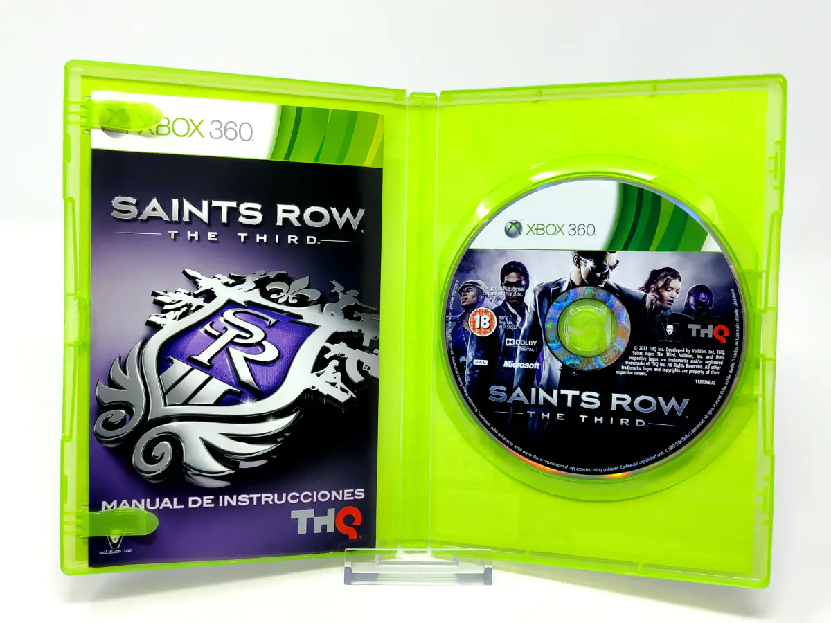 Interior del juego Saints Row: The Third (ESP) para XBOX 360 con disco y manual