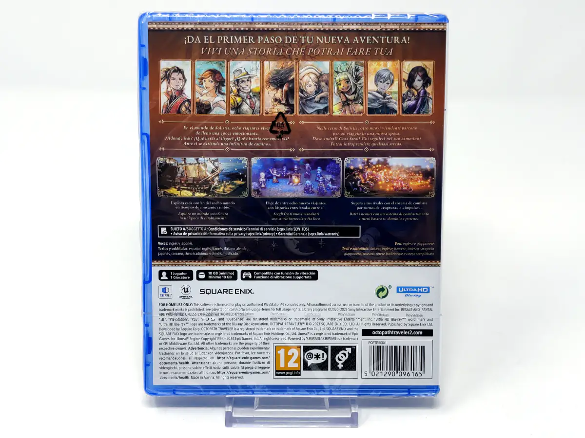 Parte trasera de Octopath Traveler 2 (ESP) (Precintado) para PlayStation 5, edición PAL España